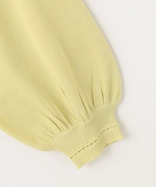 Feroux 【UVカット・接触冷感】パフスリーブニット パーカー ライトグリーン系