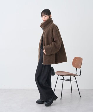 earth music&ecology ボアZIPブルゾン Brown