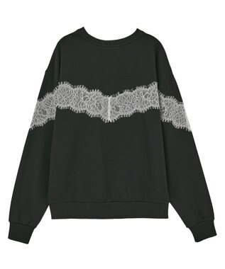 Green Parks VILLAINS/レースドッキングプリントスウェット White