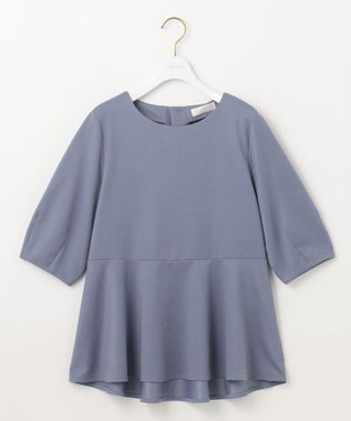 ANY SIS S 【接触冷感/UVカット】サカリバ ペプラム プルオーバー スモーキーブルー