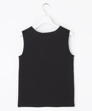 J.PRESS LADIES S 針抜きフライス ノースリーブ カットソー ブラック系