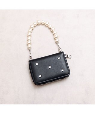 UNBILLION VERYコラボ ペルケ perche / 牛革パールハンドルジャバラウォレット ブラック