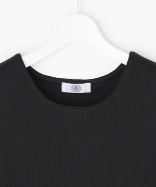 J.PRESS LADIES S 針抜きフライス ノースリーブ カットソー ブラック系