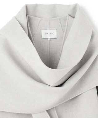 BEIGE， 【Oggi 2月号掲載】GRASSE / ストール付きリバーロングコート L Gray