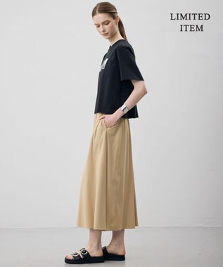ICB 【WEB限定】マットスキューバ フレアスカート ベージュ