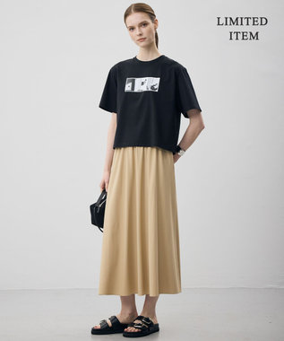 ICB 【WEB限定】マットスキューバ フレアスカート ベージュ