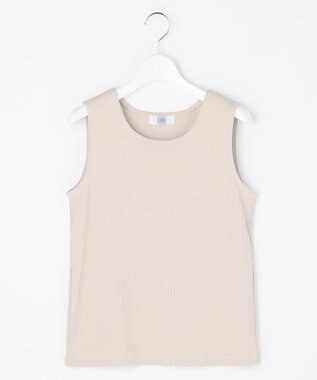 J.PRESS LADIES S 針抜きフライス ノースリーブ カットソー グレージュ系