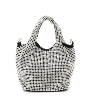 GRACE CONTINENTAL ラインストーンバッグ シルバー