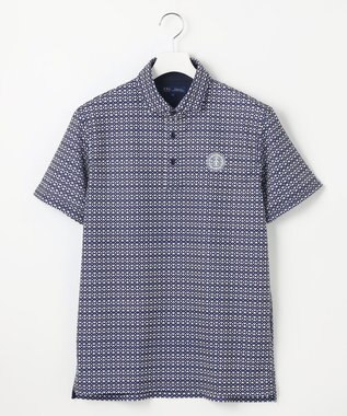 23区GOLF 【MEN】モノグラム柄  半袖ポロシャツ ネイビー系5
