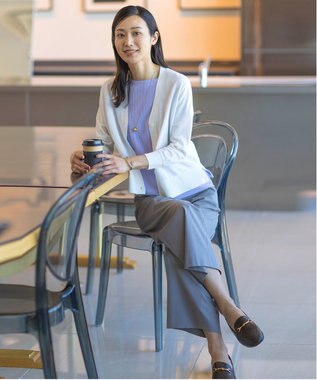 J.PRESS LADIES S 【洗える】レーヨンエリートストレッチ フレンチスリーブ ニット ラベンダー系