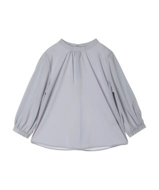 earth music&ecology レーススリーブブラウス Grayish Blue