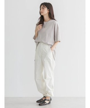 AMERICAN HOLIC 抗菌防臭ラウンドテールカットプルオーバー Gray Beige