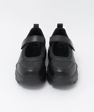 WEGO 厚底ベロクロストラップシューズ ブラック