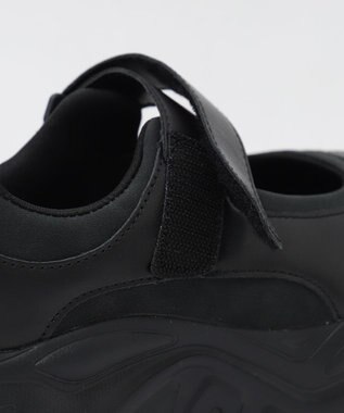 WEGO 厚底ベロクロストラップシューズ ブラック