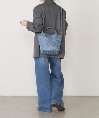 russet ナイロンジャガード2WAYミニトートバッグ(SF-260) DustyBlue