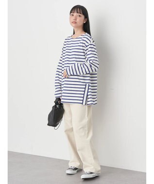 earth music&ecology ボーダーカットソーチュニック Blue