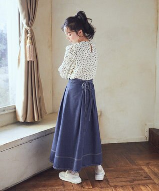 earth music&ecology フロントＺＩＰデニムスカート Medium Indigo