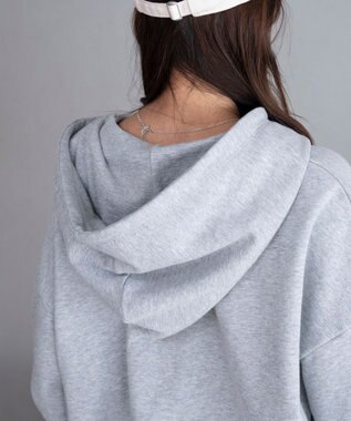 WEGO グラフィックBIGZIPパーカー 杢グレー