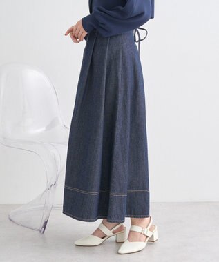 earth music&ecology フロントＺＩＰデニムスカート Indigo