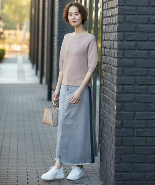 自由区 【XSサイズ～/洗える】ドライタッチホールガーメント ニット ベージュ系