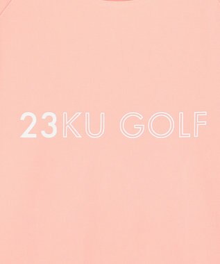 23区GOLF 【WOMEN】ロゴ 半袖モックネックシャツ ピンク系