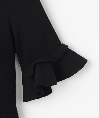 自由区 【カトリエムブーケ】Ruche フリルディテールニットドレス ブラック