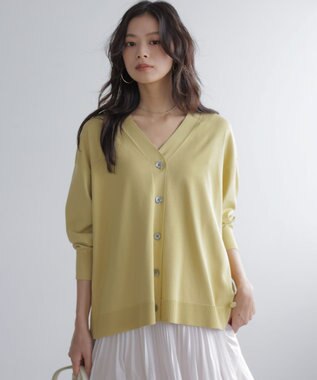 【加藤ローサさん着用 / 2WAY】スムースストレッチカシュクール カーディガン