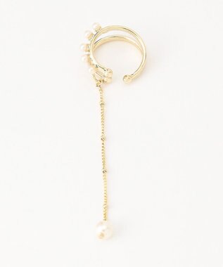 J.PRESS LADIES 【WEB限定】3way チャーム付き パール イヤカフ リング ホワイト系
