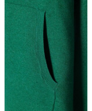 Green Parks スウェット風フード付ニットプルオーバー Green