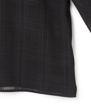 ICB 【日本製・洗える】SASHIKO CHECK シャツ ブラック系