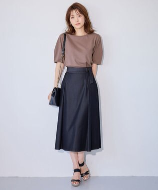 ANY SIS L 【洗える】チノライクタック スカート シャンブレーブルー