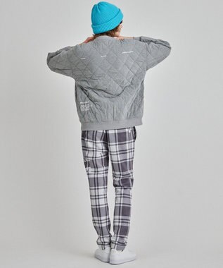 PW CIRCULUS 【MEN】チェック柄 スエードライクテーパードパンツ グレー系5