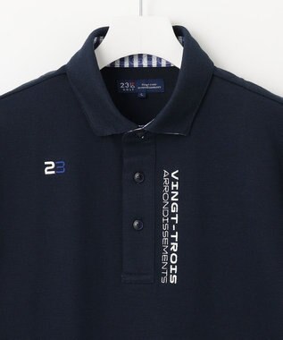 23区GOLF 【MEN】【UVケア 】ベーシック 長袖ポロシャツ ネイビー系