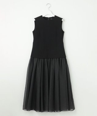 23区 【APPLAUDIR】クリアジョーゼットコンビ ドレス ブラック系