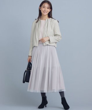 組曲 S ギャザーチュール ドラマティック スカート ピンクベージュ系