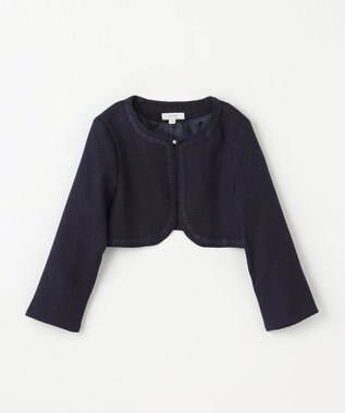 ANY KIDS ノーカラー ボレロ ジャケット ネイビー