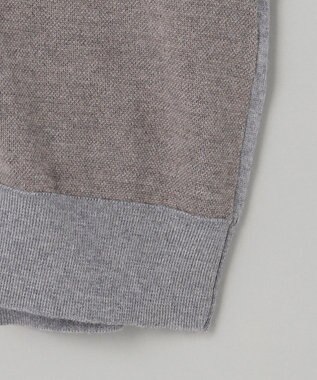 GOTAIRIKU 体温調整に【洗える/チクチクしにくい/ピリングしにくい】イタリア糸 ハイゲージ カーディガン_WOOL100% グレー×バーズアイ柄(25年新色)