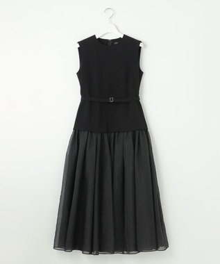 23区 【APPLAUDIR】クリアジョーゼットコンビ ドレス ブラック系