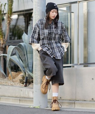 WEGO 【ユニセックス着用ITEM】アンサンブルチェックシャツ（LS） ブラックチェック1