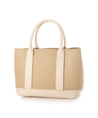 UNBILLION 【テレビ ドラマ着用アイテム】cachecache ショルダー付きパーテーション合成皮革トート ベージュミックス