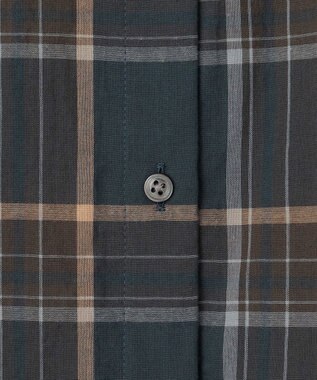 J.PRESS LADIES 【洗える】シアーマドラス バンドカラー ブラウス ダークグリーン系3