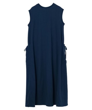 earth music&ecology ギャザーポケットノースリーブワンピース Dark Blue