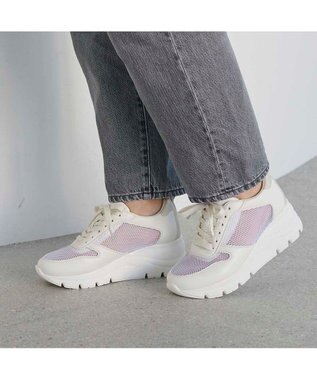 ing <ing>【WEB限定】厚底メッシュスニーカー アイボリー