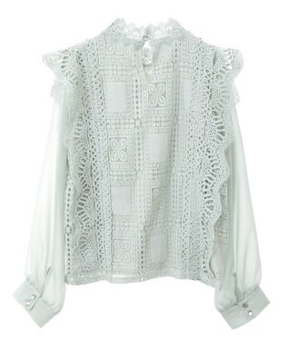 Green Parks ・Ｐｅｔｉｔ　Ｆｌｅｕｒ　イロイロレースブラウス Green