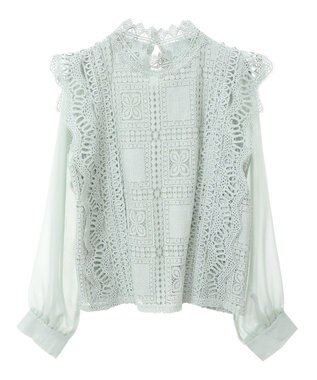 Green Parks ・Ｐｅｔｉｔ　Ｆｌｅｕｒ　イロイロレースブラウス Green
