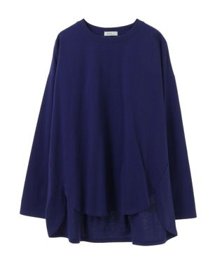 earth music&ecology ラウンドルーズロンＴ Blue