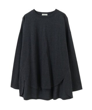 earth music&ecology ラウンドルーズロンＴ Charcoal Gray