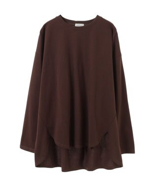 earth music&ecology ラウンドルーズロンＴ Brown