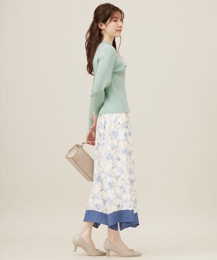 ANY SIS L 【アンサンブル対応】バイカラーリブ ニット ミント×オフ