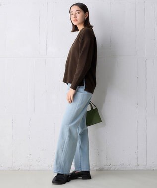 UNFILO ふわふわ スキッパーニット [NEW]ブラウン